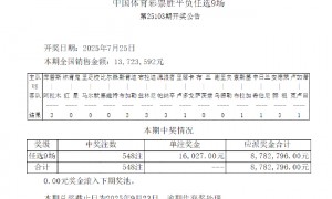 马尔默流浪者均赢球 足彩任九开548注16027元